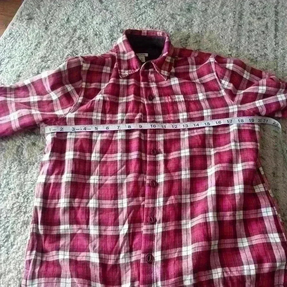 L.L. Bean Womens Pink Flannel Fleece Lined Shacket XS PET - Picture 12 of 13